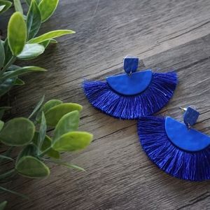 Half Circle Fringed Tassel Earrings